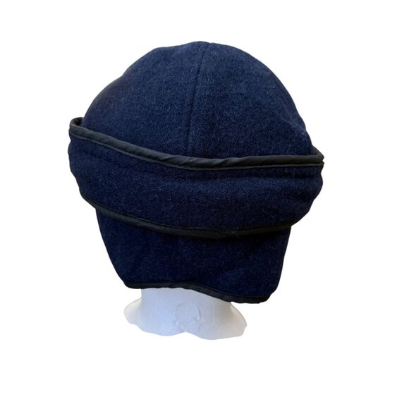 Wyoming Traders Mackenzie Wool Hat Reversible Ear Flaps Australian Navy Sz 7 1/2 - Picture 4 of 9